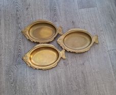 Vintage Brass Fish Shaped Serving Platters