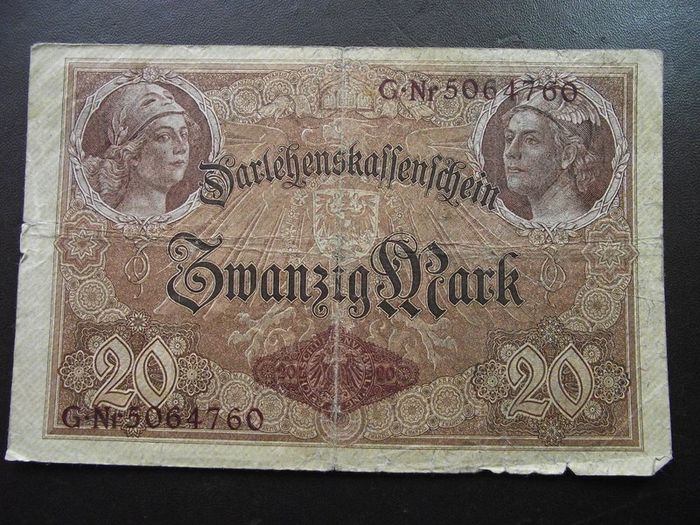 Germany. Darlehnskassenschein 20 Mark (5.8.1914)