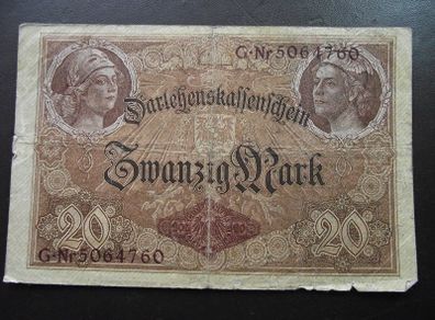 Germany. Darlehnskassenschein 20 Mark (5.8.1914)