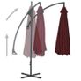 Cantilever Umbrella with Steel Pole 250x250 cm Wine Red Image 3