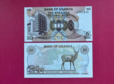 Uganda  10 Shillings  1979  Pick  11a   ( Uncirculated )