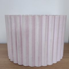 Pink ribbed velvet ceiling lamp shade pendant H 20 cm