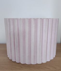 Pink ribbed velvet ceiling lamp shade pendant H 20 cm