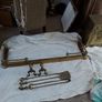 Brass fire fender plus fire dogs & fire irons Image 3