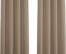 NEW SALE | Bedroom Blackout Curtains - Thermal Eyelet Short Kitchen Curtains Energy Saving Curtains for Living Room/Home Office, 2 PCs, W 46-inch x L 54-inch