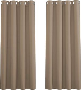 NEW SALE | Bedroom Blackout Curtains - Thermal Eyelet Short Kitchen Curtains Energy Saving Curtains for Living Room/Home Office, 2 PCs, W 46-inch x L 54-inch