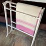 Early 20th Century Art Deco Shape Tall Freestanding Painted Wooden Towel Rail or Quilt Rack Image 2