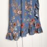 Formula Joven Blue Terracotta Floral Ruffle Wrap Dress V-Neck Tea Dress 14UK/42EU Image 3