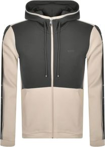 BOSS Mens Saggy 1 Cotton-blend zip-up hoodie with logo-tape inserts, Jacket
