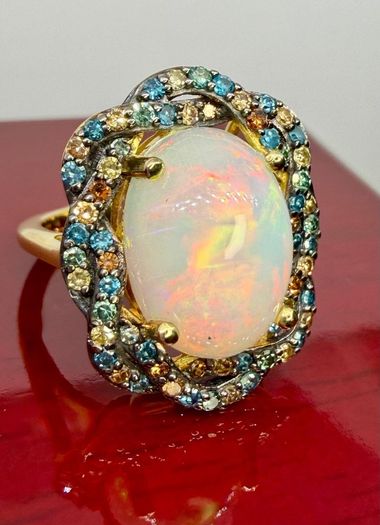 Diamond  Halo Statement Ring
