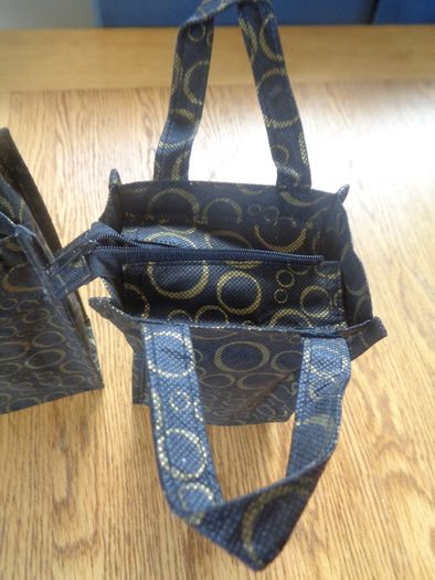Black & Gold Woven Storage/Gift Bags x 2 for Sale
