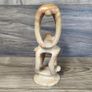 X2 Vintage Gymnastic Olympic Human Tower Figurine Stone White And  Black Sculpture Art Image 10