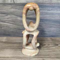 X1 Vintage Gymnastic Olympic Human Tower Figurine Stone White Sculpture Art