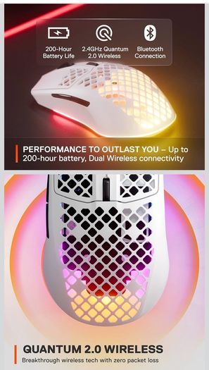 SteelSeries Aerox 3 Wireless mouse (Gen 1 - snow)