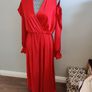 New red satin special occasion dress size Medium Image 7