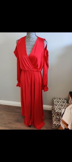 New red satin special occasion dress size Medium