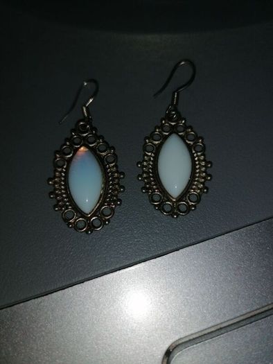 oval moon stone earrings
