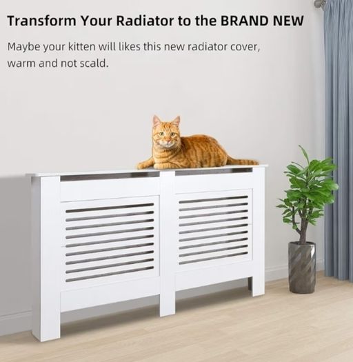 Cabinet MDF Horizontal Modern Design White Decorative for Living Room Bedroom L 152cm