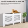 Cabinet MDF Horizontal Modern Design White Decorative for Living Room Bedroom L 152cm Image 4