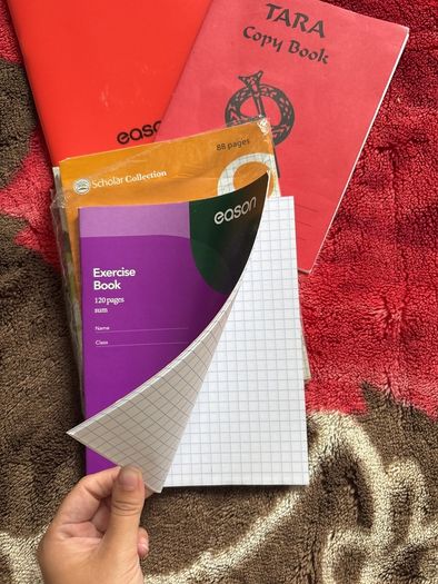 Squared and lined copy notebooks