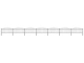 Garden Fence with Spear Top Steel (0.5-0.75)x11.9 m Black