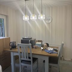 Ez living georgia dining table and 4 chairs + 2 ikea chairs + georgia lamp table