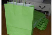Lot of 20 Green carrier bags with twisted handles top quality eco-friendly kraft paper bags M size 24 x11 x 31 cm