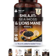 New Leaf Shilajit, Sea Moss and Lions Mane 120 Capsules