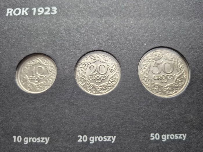 Poland coins 10 , 20 , 50 groszy and 1 zloty lot 1923 -1929
