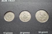 Poland 10 , 20 , 50 gr coin 1923