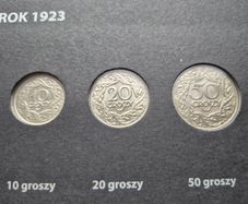 Poland coins 10 , 20 , 50 groszy and 1 zloty lot 1923 -1929