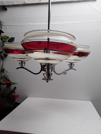 Chrome three globe shandelier
