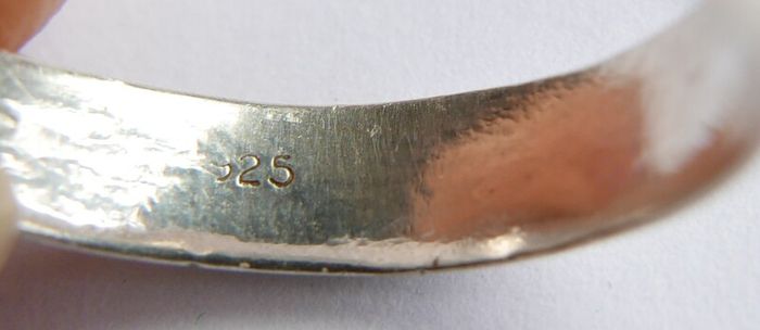 Vintage 925 Sterling Silver Band Ring size Q - 3,1g