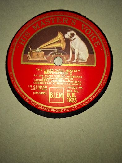 The Hugo Wolf Society Classical Music Series 12-inch 78 RPM released by His Master's Voice (HMV) 1945 postage available