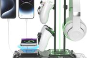 Headphone Stand - Rotatable Controller Holder with Wireless Charging &amp; 9 Light Modes, Gaming Headset Stand with 2 USB and Type C Ports - Controller Stand for Gamers Desktop Accessories