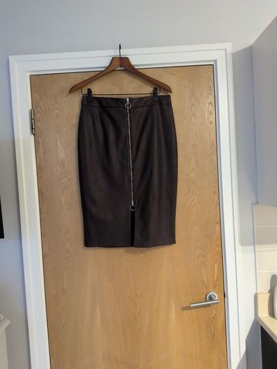 F&F Burgundy Faux Leather Skirt.  S.12.  B.N.W.T