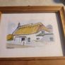 Framed Small Watercooler Little Cottage Signed Darigan. Image 4