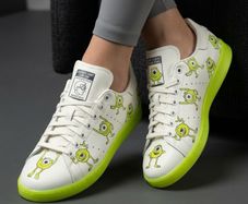 Unisex Size 7 adidas Stan Smith Monsters Inc Mike Wazowski Sneakers FZ2706 NEW