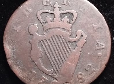 #81 - Hibernia - Ireland - 1782 - Half Penny