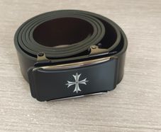 Men's Sleek Black Faux Leather Belt with Automatic Alloy Buckle - Business Casual Accessory, Adjustable, Anti-Theft Depository Style