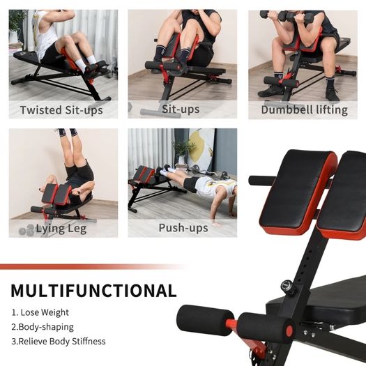 Multifunction Dumbbell Weight Bench, 7-Level Adjustable Hyper Sit-up Bench, Ab Decline Flat Machine