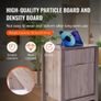 Farmhouse End Table, Set of 2, Square Night Stand with USB Ports and Outlets, 3 Tiers End Table Side Table with Storage Cabinet and 2 Drawers Image 2