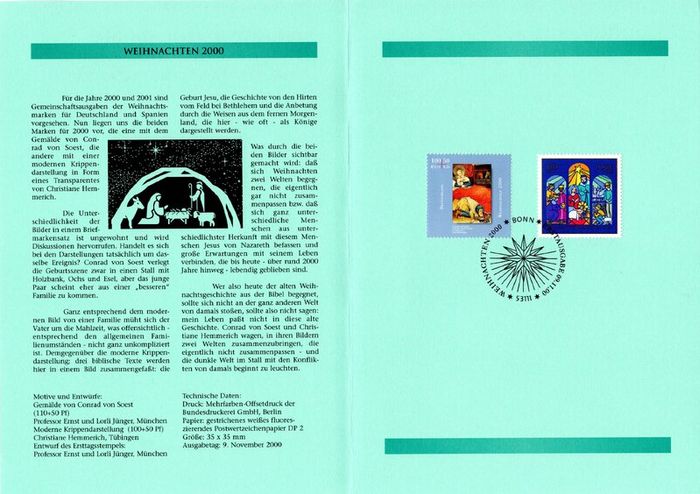 1999 Bundes Republic Deutschland (Germany) Federal Annual Stamp EFT Collection with 51 images of contents