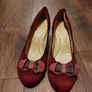 Burgundy- real suede shoes- uk7 Image 3