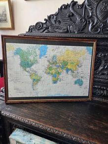 1995 Framed Map of the World