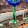 Vintage Scandinavian Blue Green Stem Champagne Wine Glasses Set of 5 Image 5