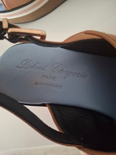 Robert Clergerie Paris platform sandals EU 36.5 light beige and blue color