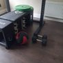 squat rack with weights and adjustable bench Image 4