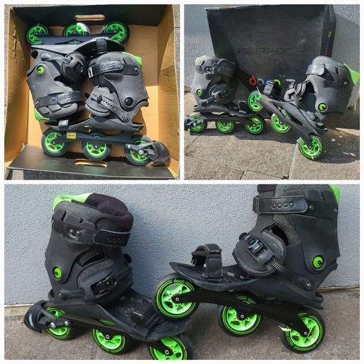 rollerblades and ice skates