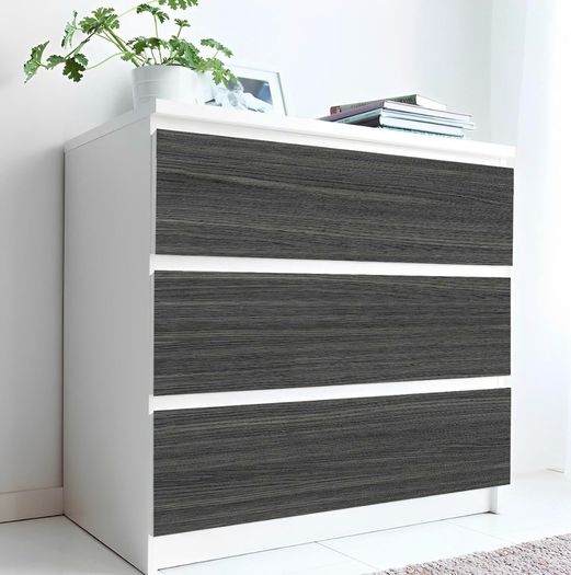 Stair Stickers, Pack of 13, Vintage Wood Grain Self-Adhesive Stair Stickers, 18 x 100 cm, Wood Look Stairs Decor, Kitchen Bathroom Tile Stickers, DIY Furniture Stickers (Dark Grey)